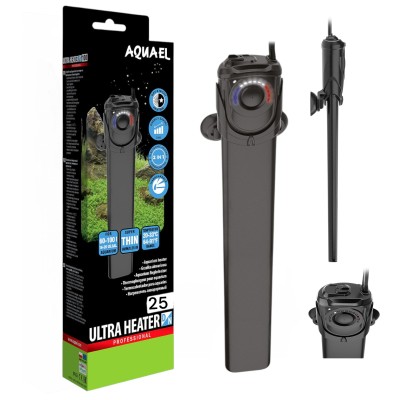 Aquael Ultra Heater 25W D&amp;N Nietłukąca Grzałka Do Akwarium 10-25l 2 TRYBY PRACY