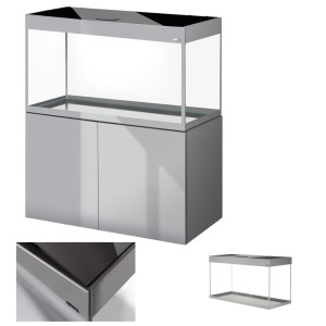 AQUAEL GLOSSY ST 260L 120x40x63 Zestaw z SZAFKĄ ZD Szary Day&Night