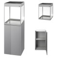 AQUAEL GLOSSY CUBE 135L 50x50x63cm Szary ZESTAW LED Day&amp;Night + SZAFKA