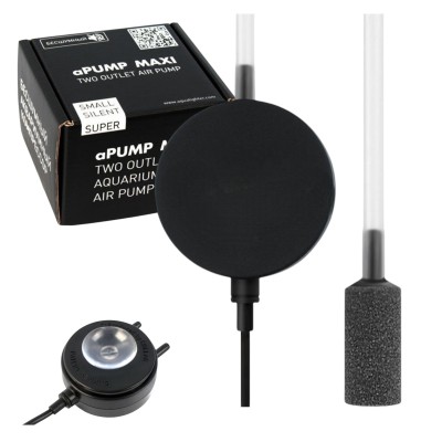 AquaLighter aPump MAXI Zestaw Napowietrzacz do Akwarium do 200l + Wężyk + Kamienie