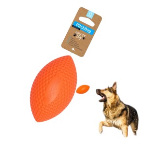PitchDog Zabawka dla Psa Piłka Rugny Jajowata Pomarańczowa 14x9cm