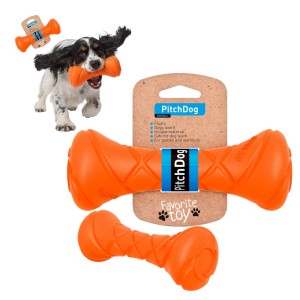 PitchDog Zabawka dla Psa Hantel Sztanga Pomarańczowa 19x7cm 