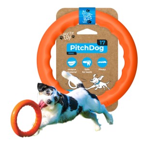 PitchDog Ringo Pierścień do Aportowania dla Psa Zabawka 17cm Pomarańczowa 62364