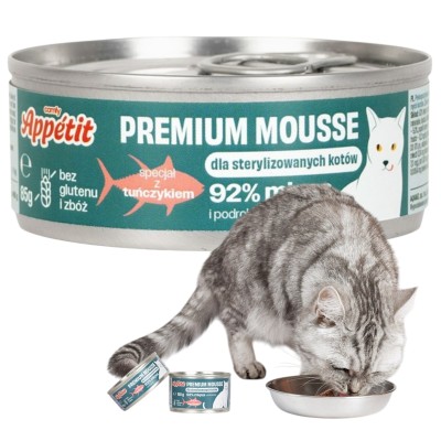 Comfy Premium Mousse Karma Mokra dla Kotów Sterylizowanych Kastrowanych z Tuńczykiem 85g