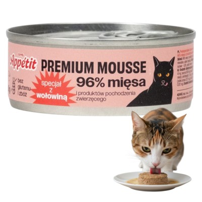 Comfy Premium Mousse Karma Mokra dla Kota z Wołowiną 85g