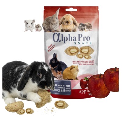 Cunipic Alpha Pro Snack Apple Przekąska dla Królików Kawii Szynszyli 50g