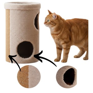 Ecomfy Drapak dla Kota ECO TUBE Tuba Budka Beżowa 36x63cm