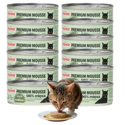 Comfy Premium Mousse Karma Mokra dla Kota z Królikiem ZESTAW 12x85g