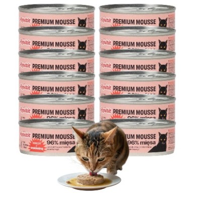 Comfy Premium Mousse Karma Mokra dla Kota z Wołowiną ZESTAW 12x85g