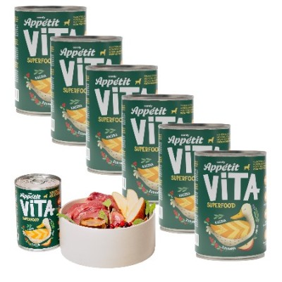 Comfy Appetit Vita SUPERFOOD Monobiałkowa Karma Mokra dla Psa KACZKA 92% Mięsa 400g