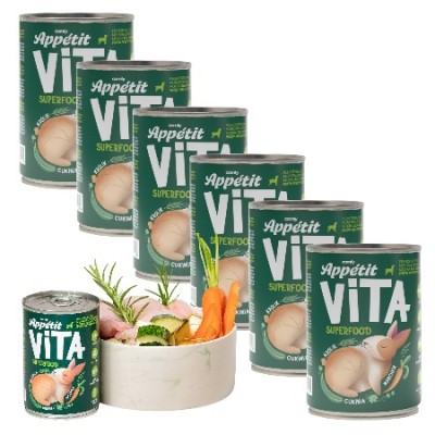 Comfy Appetit Vita SUPERFOOD Monobiałkowa Karma Mokra dla Psa KRÓLIK 92% Mięsa 400g