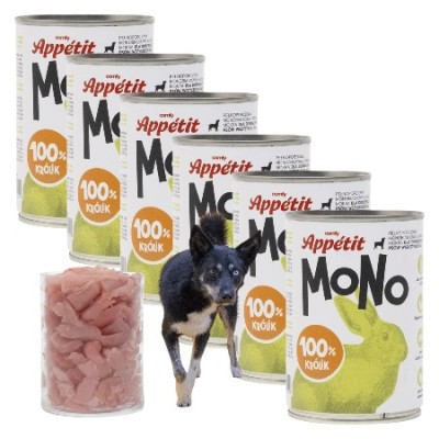 Comfy Apetit Monobiałkowa Karma Mokra dla Psa Królik ZESTAW 6x400g