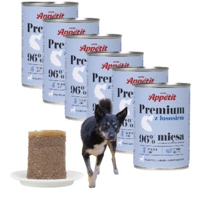 Comfy Apetit Premium Smakowita Karma Mokra dla Psa z Łososiem ZESTAW 6x400g