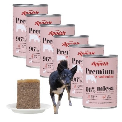 Comfy Apetit Premium Smakowita Karma Mokra dla Psa z Wołowiną ZESTAW 6x400g