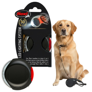 FLEXI LED Lighting System z Akumulatorkiem Latarka dodatek do Smyczy Automatycznych Flexi Czarna