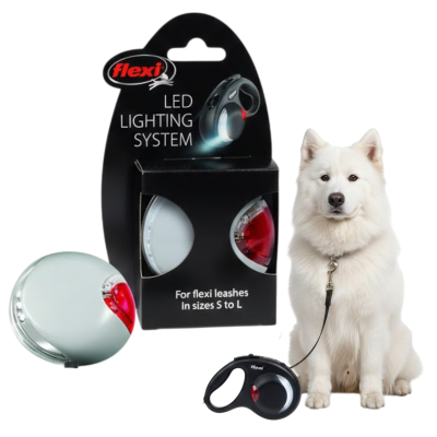 FLEXI LED Lighting System na Baterie Latarka dodatek do Smyczy Automatycznych Flexi Szara