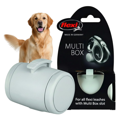 FLEXI Multi Box Pojemnik Etui na Smaczki Woreczki Akcesoria dla Psa do Smyczy Automatycznych Flexi Szary