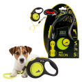 FLEXI Smycz Automatyczna Odblaskowa NEON Taśma S do 15kg 5m