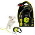 FLEXI Smycz Automatyczna Odblaskowa NEON Taśma XS do 12kg 3m