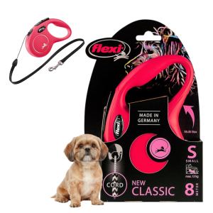FLEXI Smycz automatyczna NEW CLASSIC linka S 8m do 12kg CZERWONA