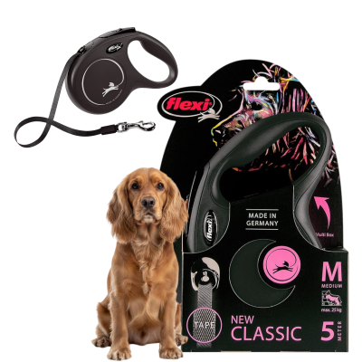 FLEXI Smycz automatyczna NEW CLASSIC taśma M 5m