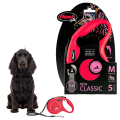 FLEXI Smycz automatyczna NEW CLASSIC taśma M 5m do 25kg CZERWONA