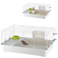 FERPLAST RABBIT 100 Duża Klatka Dla Królika, Świnki, Gryzoni 95cm JASNO-SZARA