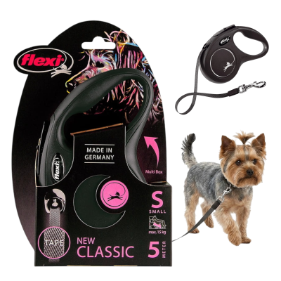 FLEXI Smycz automatyczna NEW CLASSIC taśma S 5m