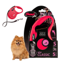 FLEXI Smycz automatyczna NEW CLASSIC taśma S 5m do 15kg CZERWONA