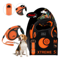 FLEXI XTREME Smycz automatyczna taśma z amortyzatorem M 5m do 35kg POMARAŃCZOWA