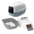 Ferplast Prima XXL Duża Kuweta Kryta Zamknięta dla Kota 65x45x45cm Biało-Szara + Filtry + Łopatka