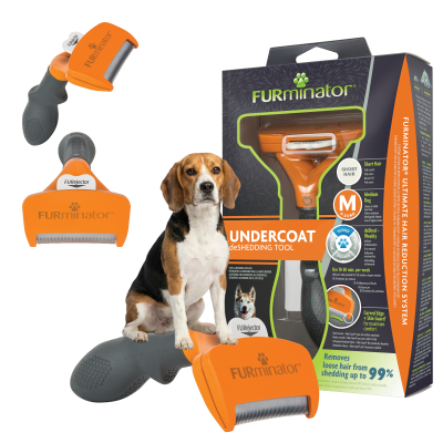 FURminator Undercoat deShedding Tool Usuwa Podszerstek u KRÓTKOWŁOSYCH Psów Średnich Ras FUR141372