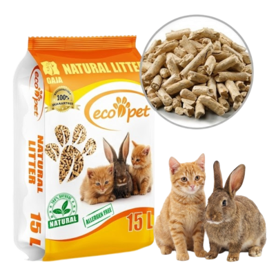 Naturalny Żwirek Drewniany Dla Kota i Królika Eco-Pet 15L