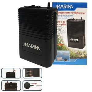 Hagen Marina Napowietrzacz Pompka na Baterie do Akwarium + Wąż + Kamień