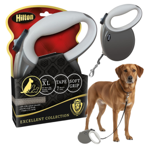 HILTON SMYCZ AUTOMATYCZNA TAŚMA 7M DLA PSA DO 40KG BRĄZOWO-BEŻOWA