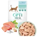 OptiMeal Premium Saszetka Karma Mokra dla Kota Pstrąg w Sosie 85g