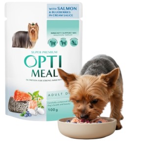  OptiMeal Premium Saszetka Karma Mokra dla Psów Łosoś z Borówkami 100g