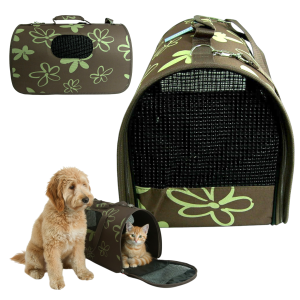 Transporter dla Zwierząt TORBA Flowers transportowa dla Psa Kota L  50x26x27cm Brązowy