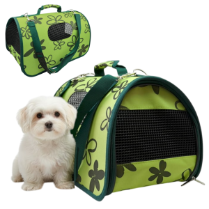 Transporter dla Zwierząt TORBA Flowers transportowa dla Psa Kota L  50x26x27cm Zielona