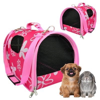 Transporter dla Zwierząt TORBA Hilton Flowers transportowa dla Psa Kota M 43x24x26cm Różowa