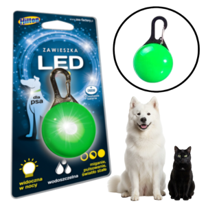 Hilton Świecąca LED Zawieszka Do Obroży dla Psa Kota Zielona
