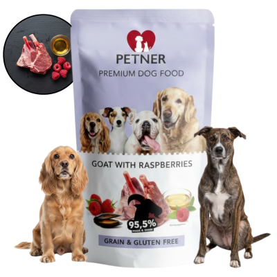 PETNER Wysokomięsna Karma Mokra KOZA Z MALINAMI 95,5% Mięsa 500g
