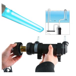 SunSun Lampa UV-C 7W CUV-107 STERYLIZATOR Do Oczka Wodnego i Akwarium na Glony Zieloną Wodę