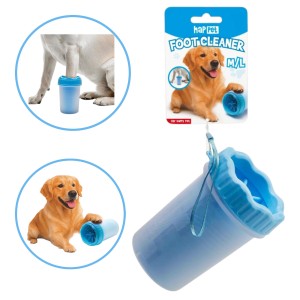 Happet Silikonowy Czyścik Do Psich Łap Kubełek M/L Niebieski