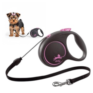 Flexi Automatyczna Smycz Dla Psa Black Design Linka S 5M Różowa