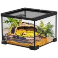AquosTerra Terraium AquaTerrarium Szklane Wentylowane z Siatką Otwierana Góra 30x30x20cm
