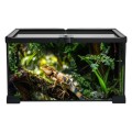 AquosTerra Terraium AquaTerrarium Szklane Wentylowane z Siatką Otwierana Góra 50x30x25cm