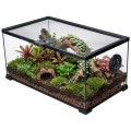 AquosTerra Terraium AquaTerrarium Szklane Wentylowane z Siatką Otwierana Góra 50x30x25cm