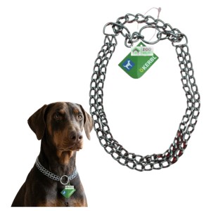Kerbl Obroża Podwójna Łańcuchowa Dla Psów Dużych i Średnich Ras 40-50X2,5CM