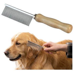 Kerbl Grzebień Do Grubej Sierści  Dla Psa Z Drewnianą Rączką